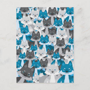 Blue Wolfie Briefkaart