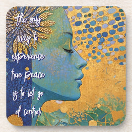 Blue Woman laat controle los over hard plastisch o Bier Onderzetter