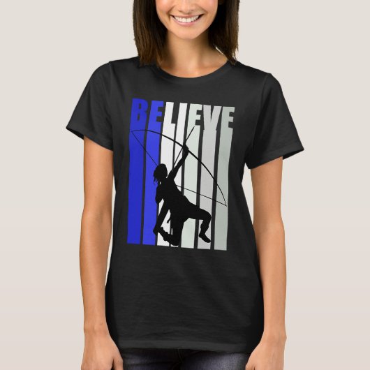 Blue Womens Believe Archery Inspirational Archer G T-shirt (Voorkant)