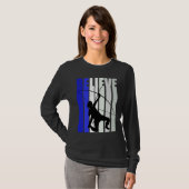 Blue Womens Believe Archery Inspirational Archer G T-shirt (Voorkant volledig)