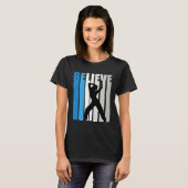 Blue Womens Believe Dance Motivational Retro Graph T-shirt (Voorkant volledig)