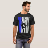Blue Womens Believe Ice Skating Inspirational Squa T-shirt (Voorkant volledig)