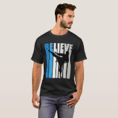 Blue Womens Believe Jiu Jitsu Motivational Retro G T-shirt (Voorkant volledig)