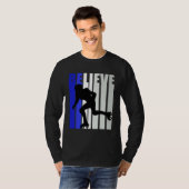 Blue Womens Believe Roller Skating Inspirational S T-shirt (Voorkant volledig)