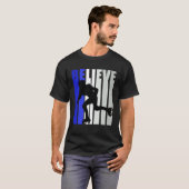 Blue Womens Believe Roller Skating Inspirational S T-shirt (Voorkant volledig)