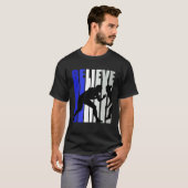 Blue Womens Believe Wrestling Inspirational Squad  T-shirt (Voorkant volledig)