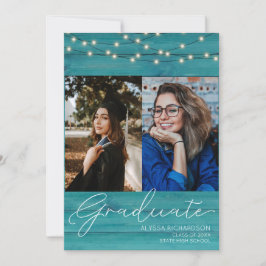 Blue Wood 2 Photo Handritin Typography Afstuderen Kaart