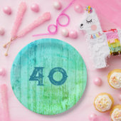 Blue Wood All Occasion Rustic Papieren Bordje (Feest)