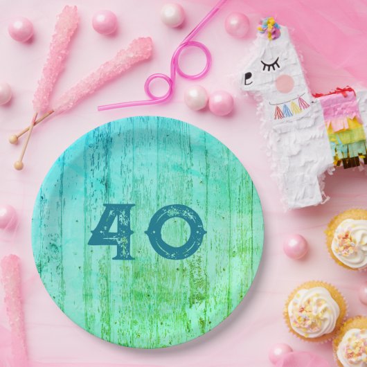 Blue Wood All Occasion Rustic Papieren Bordje (Feest)