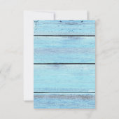 Blue Wood Beach Tropical Wedding Table Number Kaar Kaart (Achterkant)