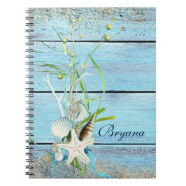 Blue Wood Beach Tropisch Notitieboek Journaal