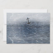 Blue Wood Elegant Nautisch Strand Zee Uitnodiginge Kaart (Achterkant)