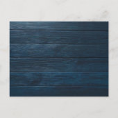 Blue Wood Floral Lights Wedding Save The Date Aankondigingskaart (Achterkant)