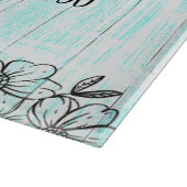 Blue Wood Jubileum Family Photo Template Snijplank (Hoek)