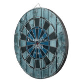 Blue Wood Ocean Life Custom name  Dartbord (Voorkant Rechts)