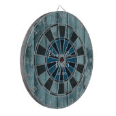 Blue Wood Ocean Life Custom name  Dartbord (Voorkant Links)
