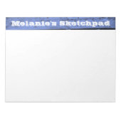Blue Wood Planked Large Sketch Pad Notitieblok (Voorkant)