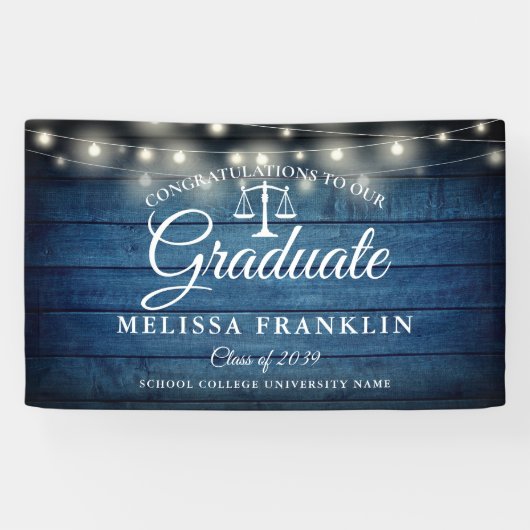 Blue Wood String Lights Law School Bann Spandoek (Horizontaal)