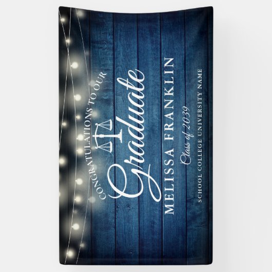 Blue Wood String Lights Law School Bann Spandoek (Verticaal)