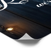 Blue Wood String Lights Repetitie Diner Welkom Poster (Hoek)