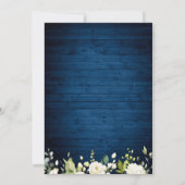 Blue Wood & White Roses Lantern Waterverf bruiloft Kaart (Achterkant)