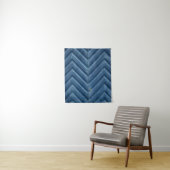 Blue wooden chevron wall wandkleed (In situ)
