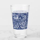 Blue Woodland Animal Botanical Floral Forest Glas (Voorkant)