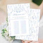 Blue Woodland Baby Jongen Douche Naam Race Game Ka Kaart