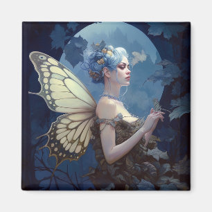Blue Woodland Fairy Fantasy Art Magneet