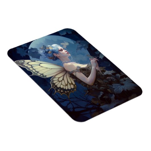 Blue Woodland Fairy Fantasy Art Magneet (Rechterzijde)