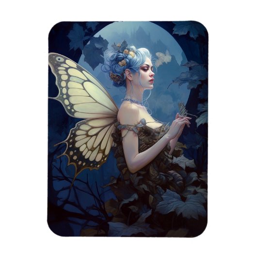 Blue Woodland Fairy Fantasy Art Magneet (Verticaal)