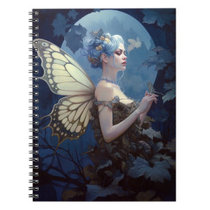 Blue Woodland Fairy Fantasy Art Notitieboek