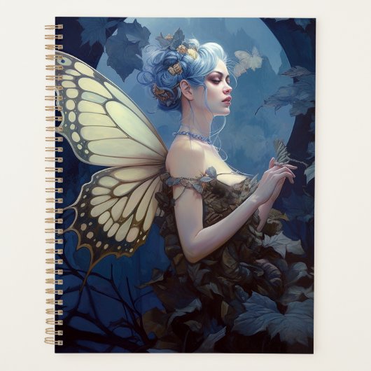 Blue Woodland Fairy Fantasy Art Planner (Voorkant)