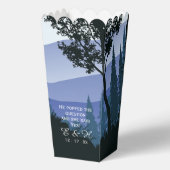 Blue Woodland Forest, rustieke bruiloft Bedankdoosjes (Voorkant)