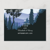 Blue Woodland Forest, rustieke bruiloft dank u Briefkaart (Voorkant)