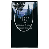 Blue Woodland Forest, rustieke bruiloft dank u Klein Cadeauzakje (Voorkant)