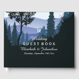 Blue Woodland Forest, rustieke bruiloft Gastenboek