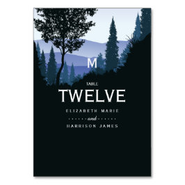 Blue Woodland Forest, rustieke bruiloft Kaart