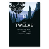 Blue Woodland Forest, rustieke bruiloft Kaart (Achterkant)