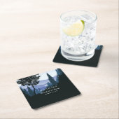 Blue Woodland Forest, rustieke bruiloft Kartonnen Onderzetters (Insitu)