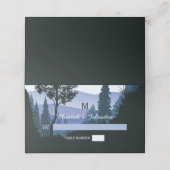 Blue Woodland Forest, rustieke bruiloft Plaatskaartje (Buitenkant ongevouwen)