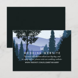 Blue Woodland Forest, rustieke bruiloft website Informatiekaartje