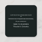 Blue Woodland Forest, rustieke huwelijkscadeau reg Informatiekaartje (Achterkant)