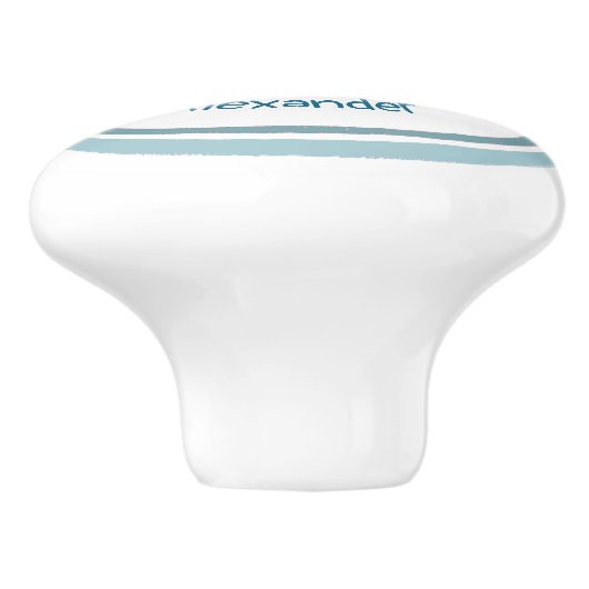 Blue Woodland Fox Face Ceramic Knob Keramische Knop (Zijkant)