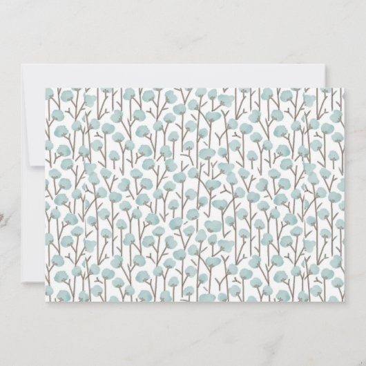 Blue Woodland Lamb Baby shower Invitation Card Kaart (Achterkant)