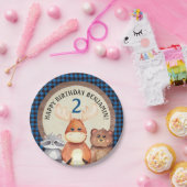 Blue Woodland Lumberjack Verjaardag Borden Papieren Bordje (Feest)