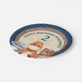 Blue Woodland Lumberjack Verjaardag Borden Papieren Bordje (Gekanteld)