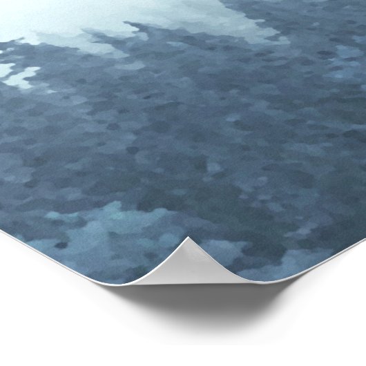 Blue Woodland Pine 19 Table Wedding Seating Chart Poster (Hoek)