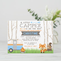 Blue Woodland RV Camper Bos Dieren Baby shower
