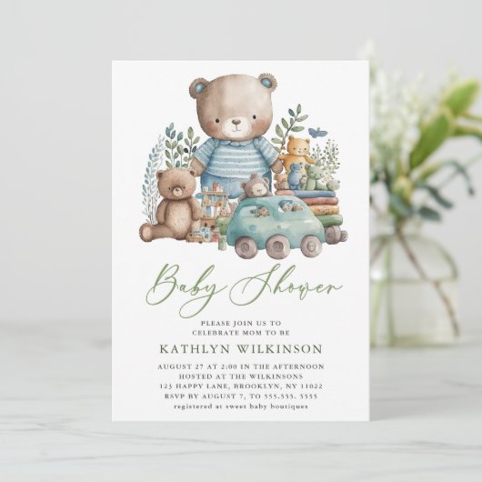 Blue Woodland We kunnen nauwelijks wachten jongen  Kaart (Staand voorkant)